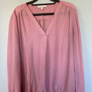 Pink Bubble Hem blouse with elastic at the sleeves
